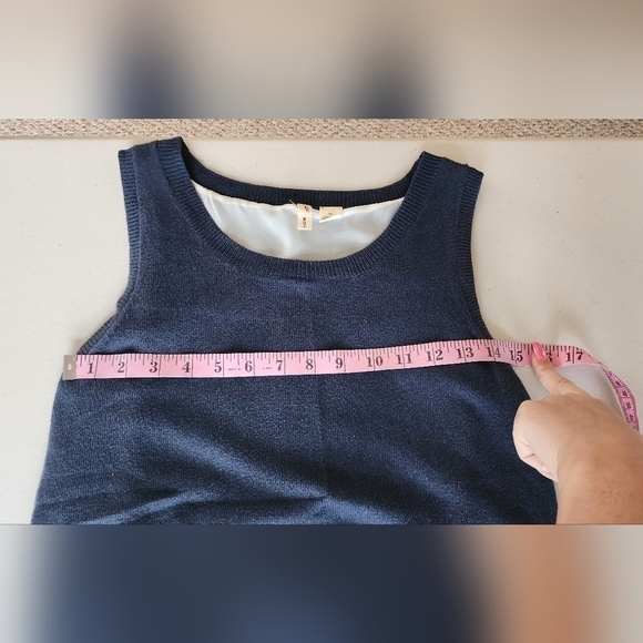 Anthropologie Moth Layered Sleeveless Knit Sweater Vest Top W/ Lace Trim XS. - Picture 3 of 7